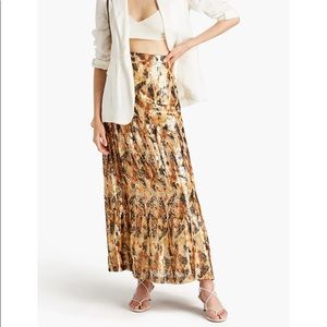 BA&SH Silk-blend Midi Skirt